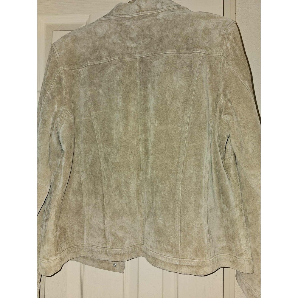 Fabio Women's Tan Suede Genuine Soft Leather Rib Lined Short Jacket Size L VTG - Picture 7 of 7